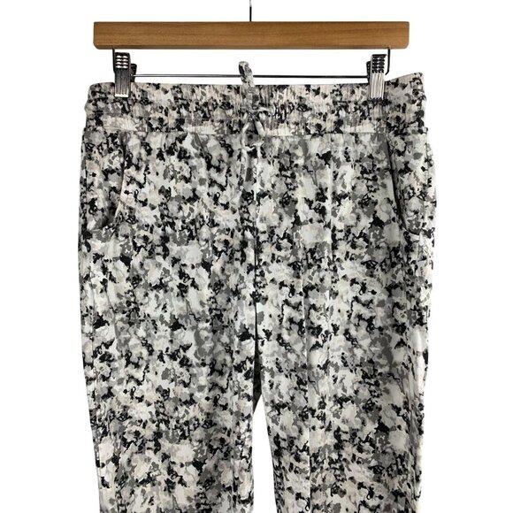 Muk Luks Womens Stretch Jogger Pants PM Cotton/Spandex Blend Black/White Camoufl - Picture 4 of 6